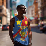 Personalised DR Congo Men Tank Top Coat Of Arms With Map