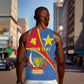 Personalised DR Congo Men Tank Top Coat Of Arms With Map