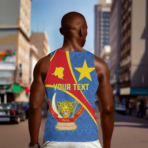 Personalised DR Congo Men Tank Top Coat Of Arms With Map