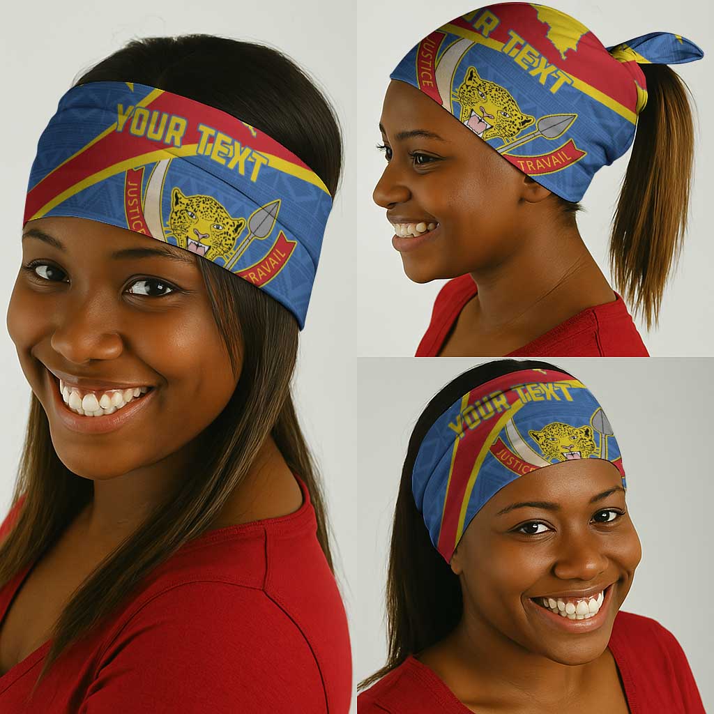 Personalised DR Congo Neck Gaiter Coat Of Arms Map LT15