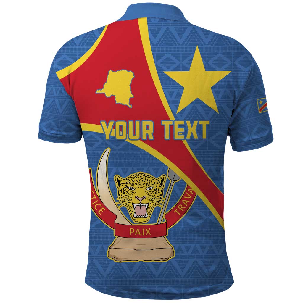 Personalised DR Congo Polo Shirt Coat Of Arms With Map