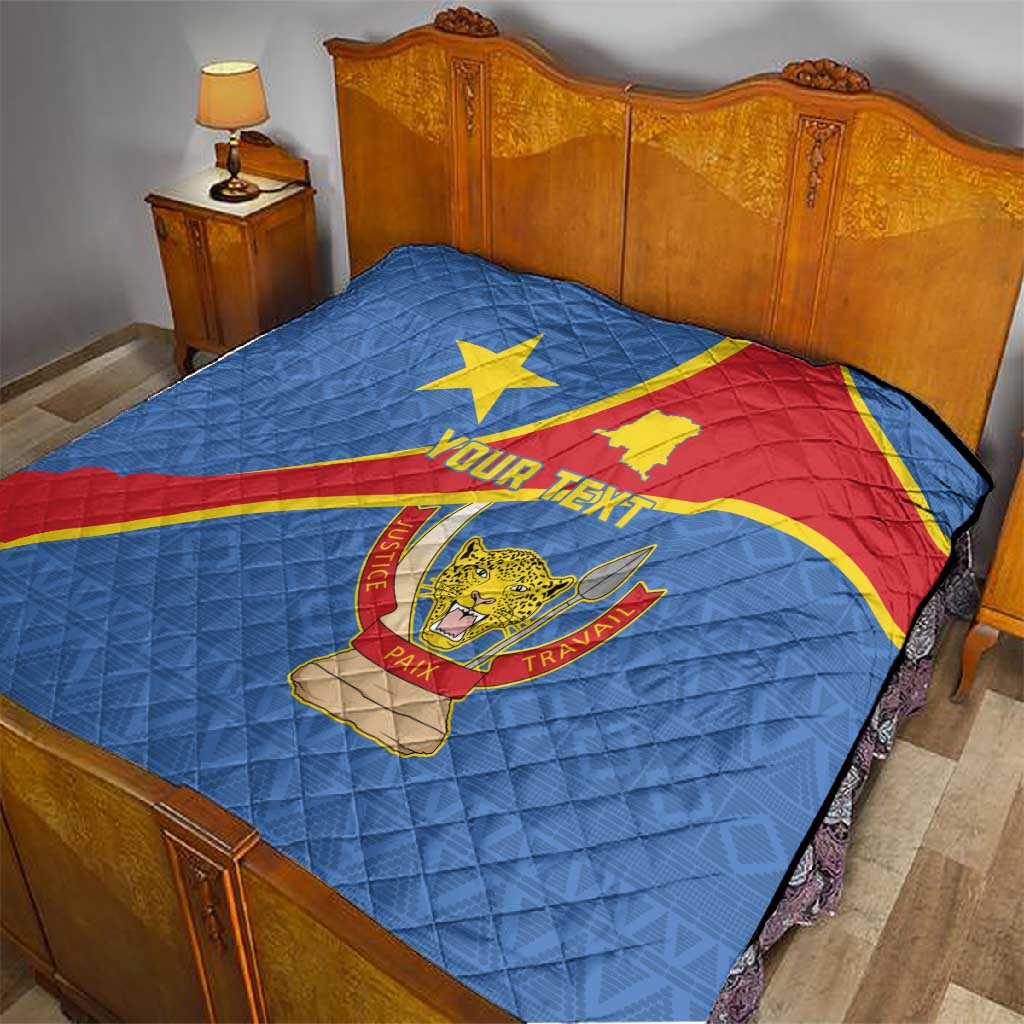 Personalised DR Congo Quilt Coat Of Arms With Map