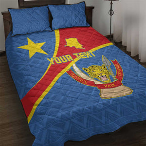 Personalised DR Congo Quilt Bed Set Coat Of Arms With Map