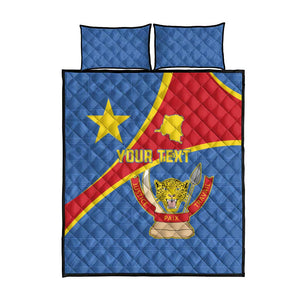 Personalised DR Congo Quilt Bed Set Coat Of Arms With Map