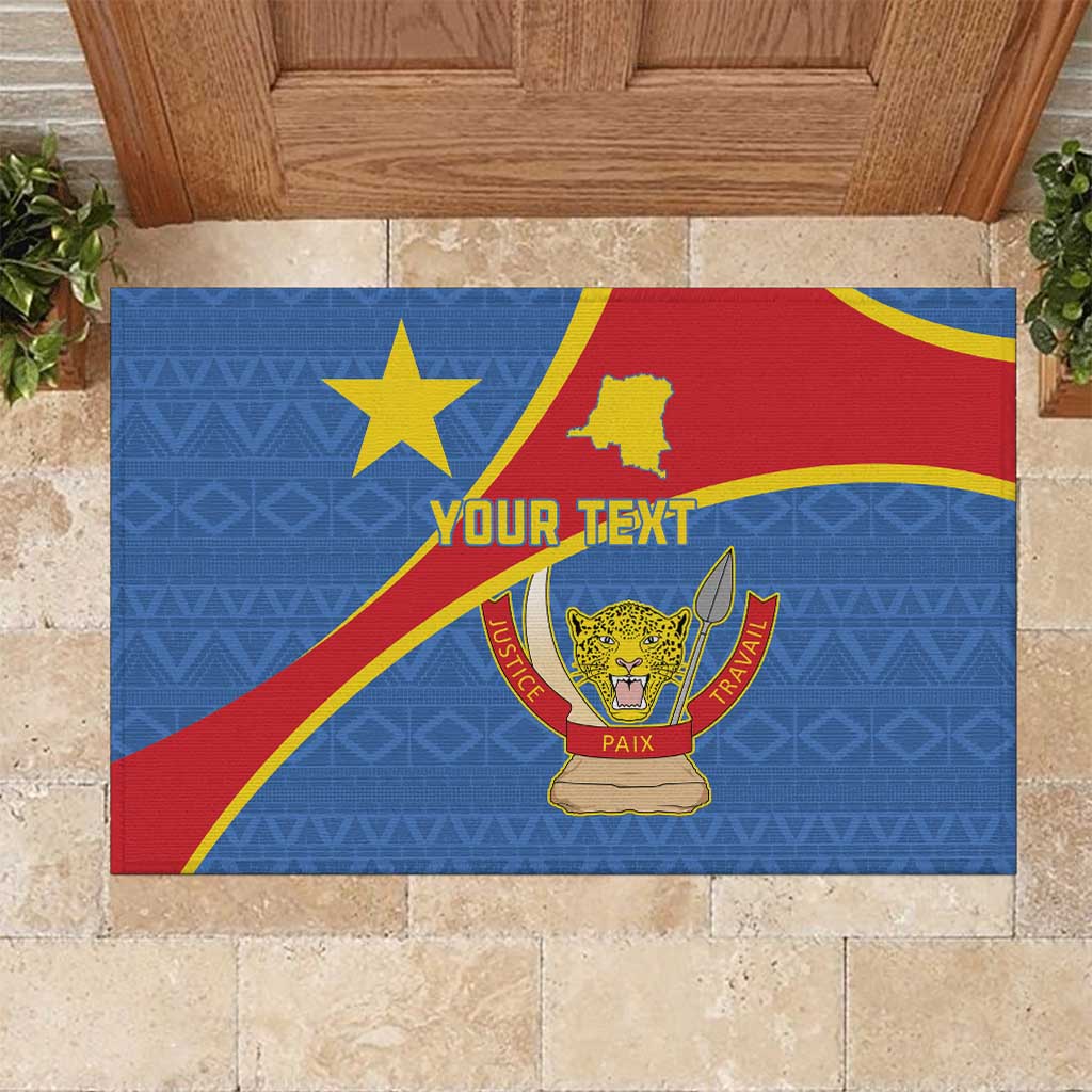 Personalised DR Congo Rubber Doormat Coat Of Arms With Map