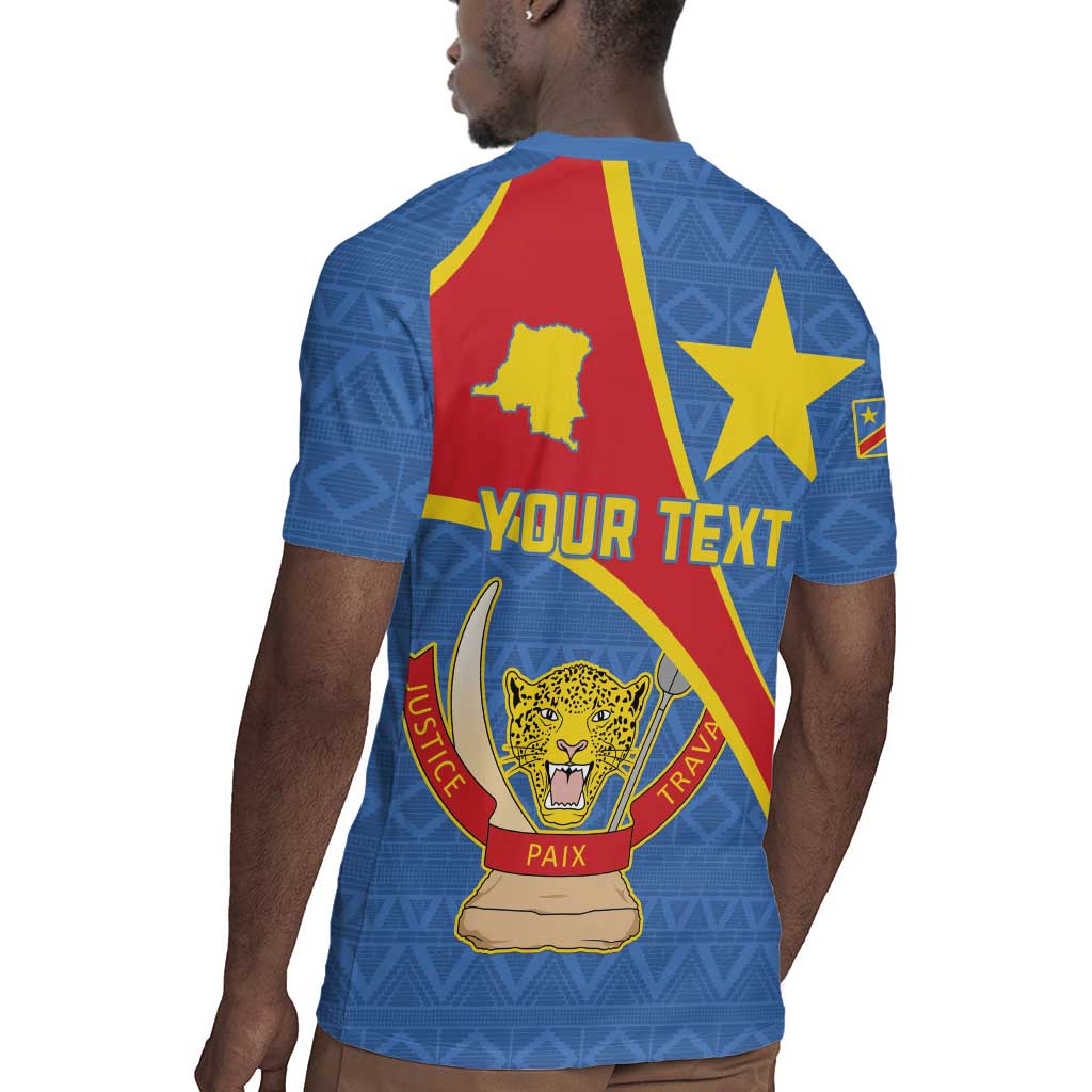 Personalised DR Congo Rugby Jersey Coat Of Arms With Map
