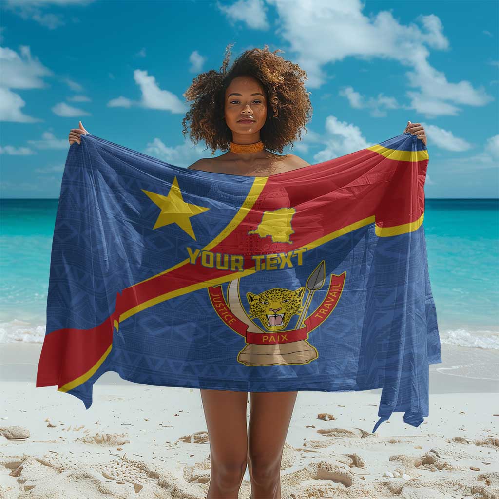 Personalised DR Congo Sarong Coat Of Arms With Map