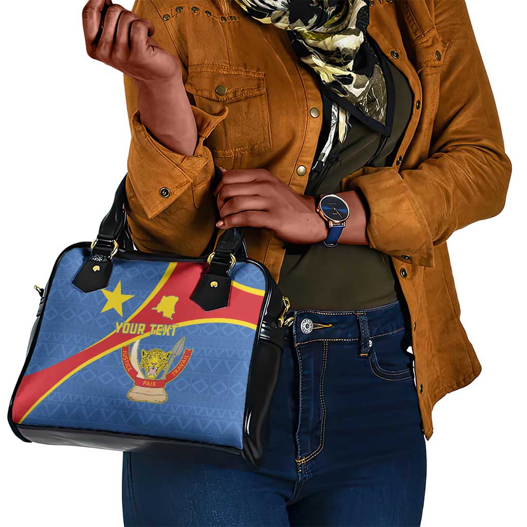 Personalised DR Congo Shoulder Handbag Coat Of Arms With Map