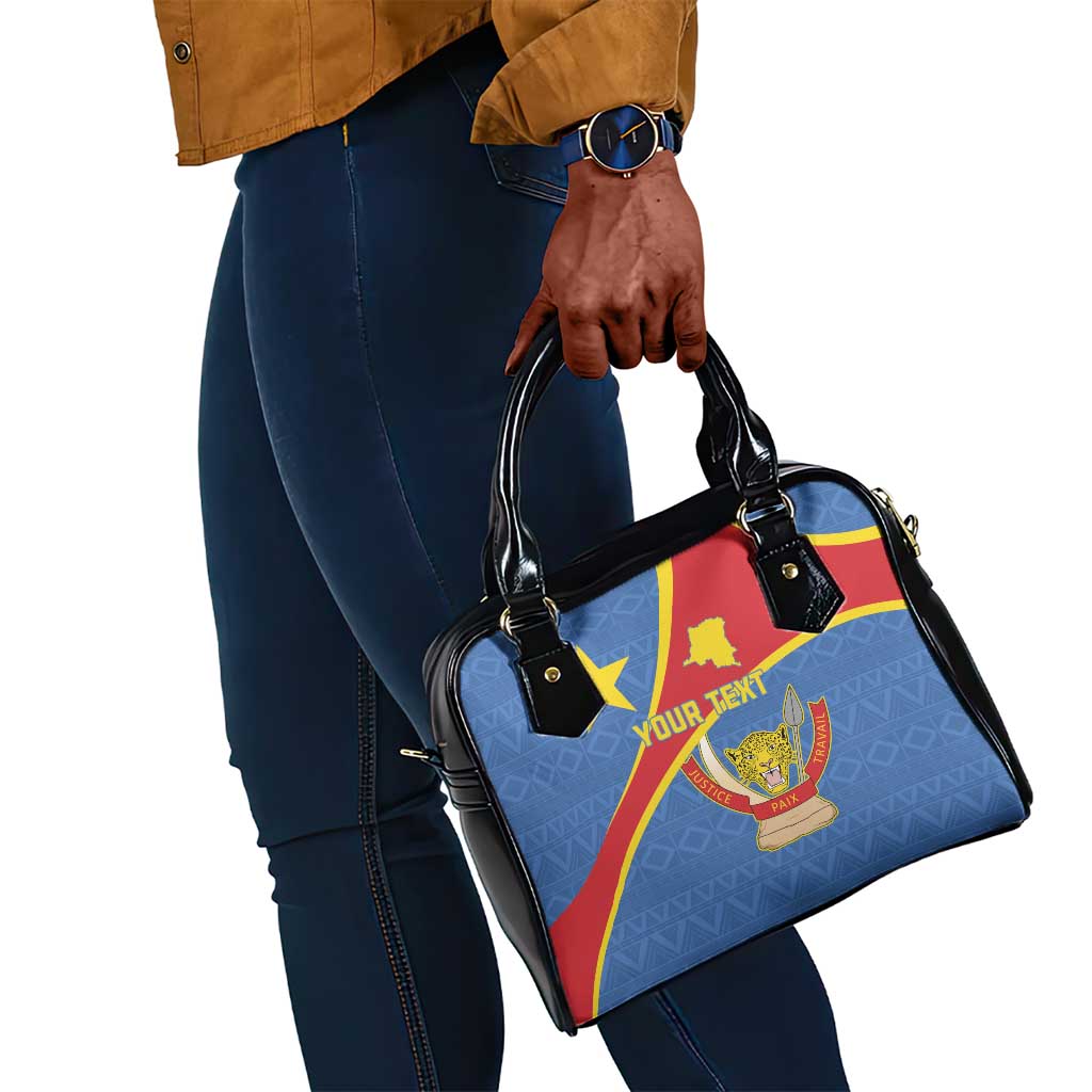 Personalised DR Congo Shoulder Handbag Coat Of Arms With Map