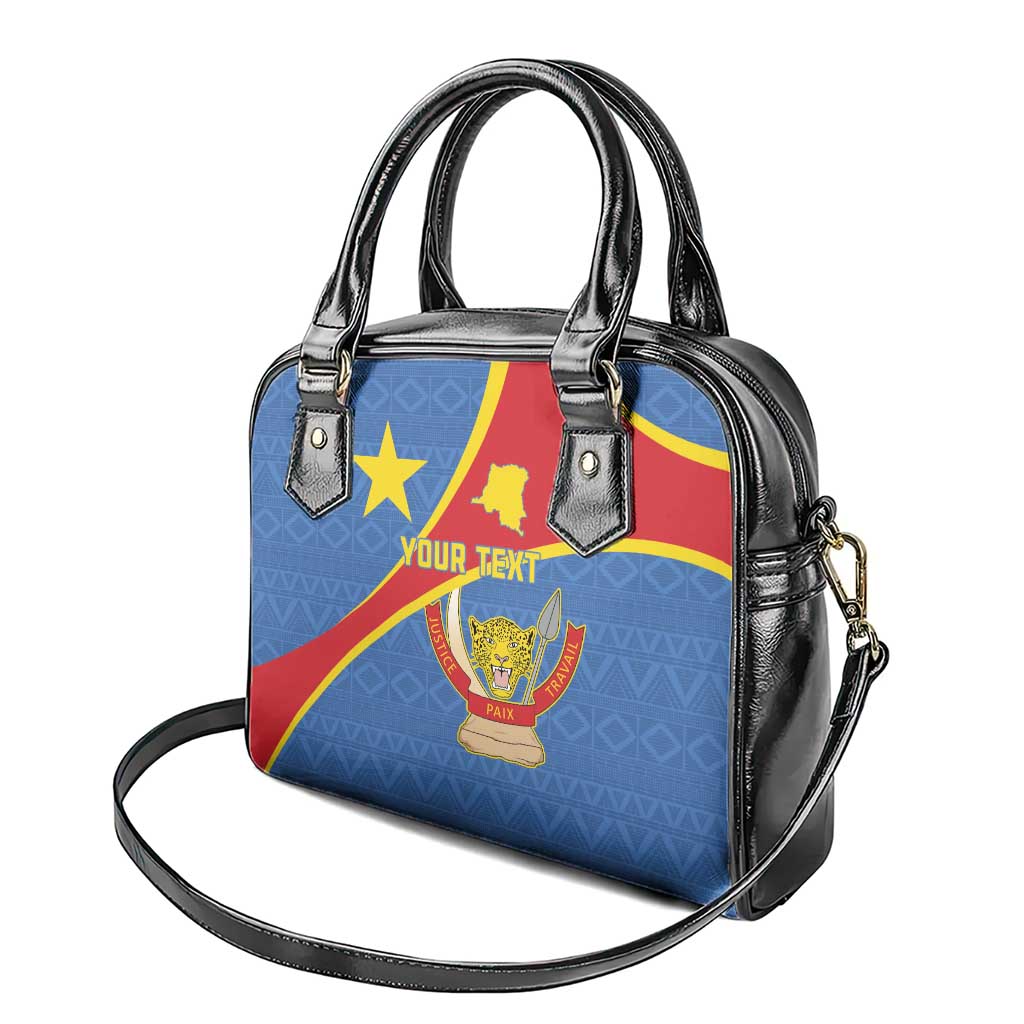 Personalised DR Congo Shoulder Handbag Coat Of Arms With Map