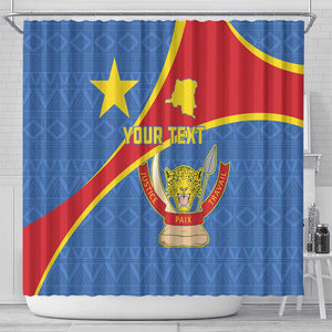 Personalised DR Congo Shower Curtain Coat Of Arms With Map