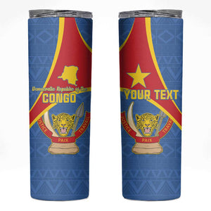 Personalised DR Congo Skinny Tumbler Coat Of Arms With Map