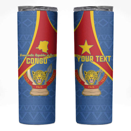 Personalised DR Congo Skinny Tumbler Coat Of Arms With Map