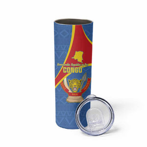 Personalised DR Congo Skinny Tumbler Coat Of Arms With Map
