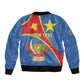 Personalised DR Congo Sleeve Zip Bomber Jacket Coat Of Arms With Map