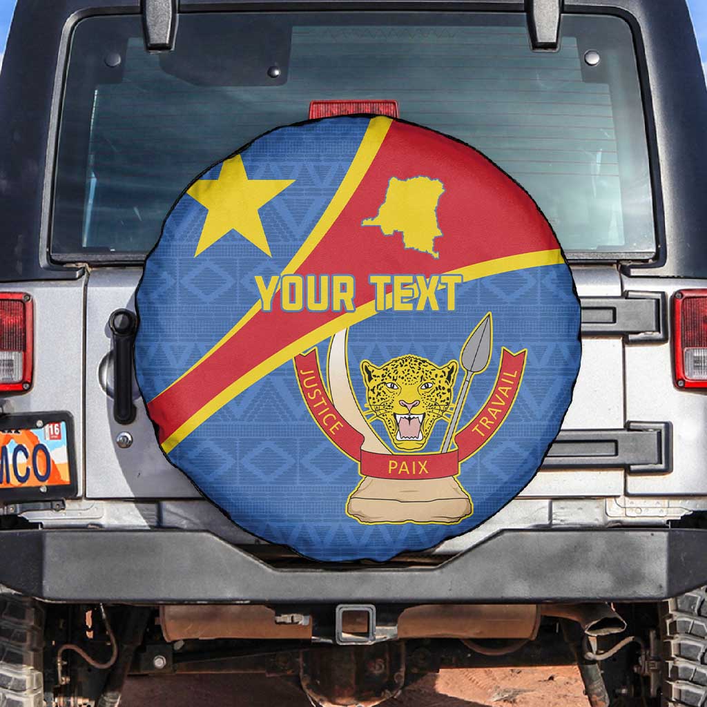 Personalised DR Congo Spare Tire Cover Coat Of Arms With Map