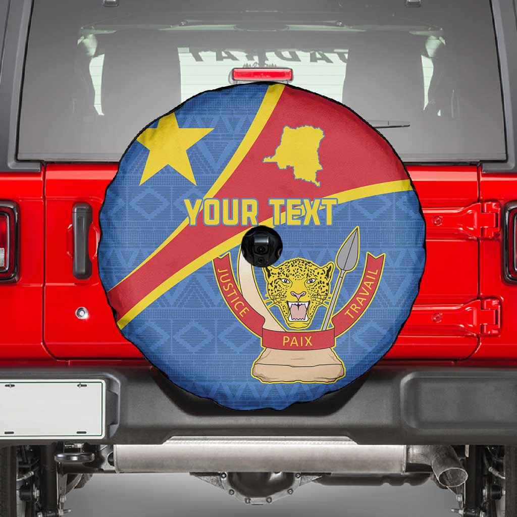 Personalised DR Congo Spare Tire Cover Coat Of Arms With Map