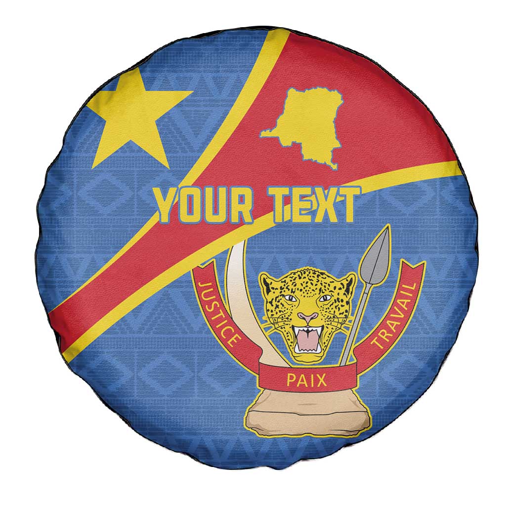 Personalised DR Congo Spare Tire Cover Coat Of Arms With Map