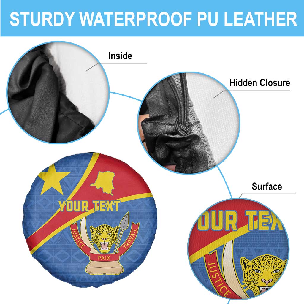 Personalised DR Congo Spare Tire Cover Coat Of Arms With Map