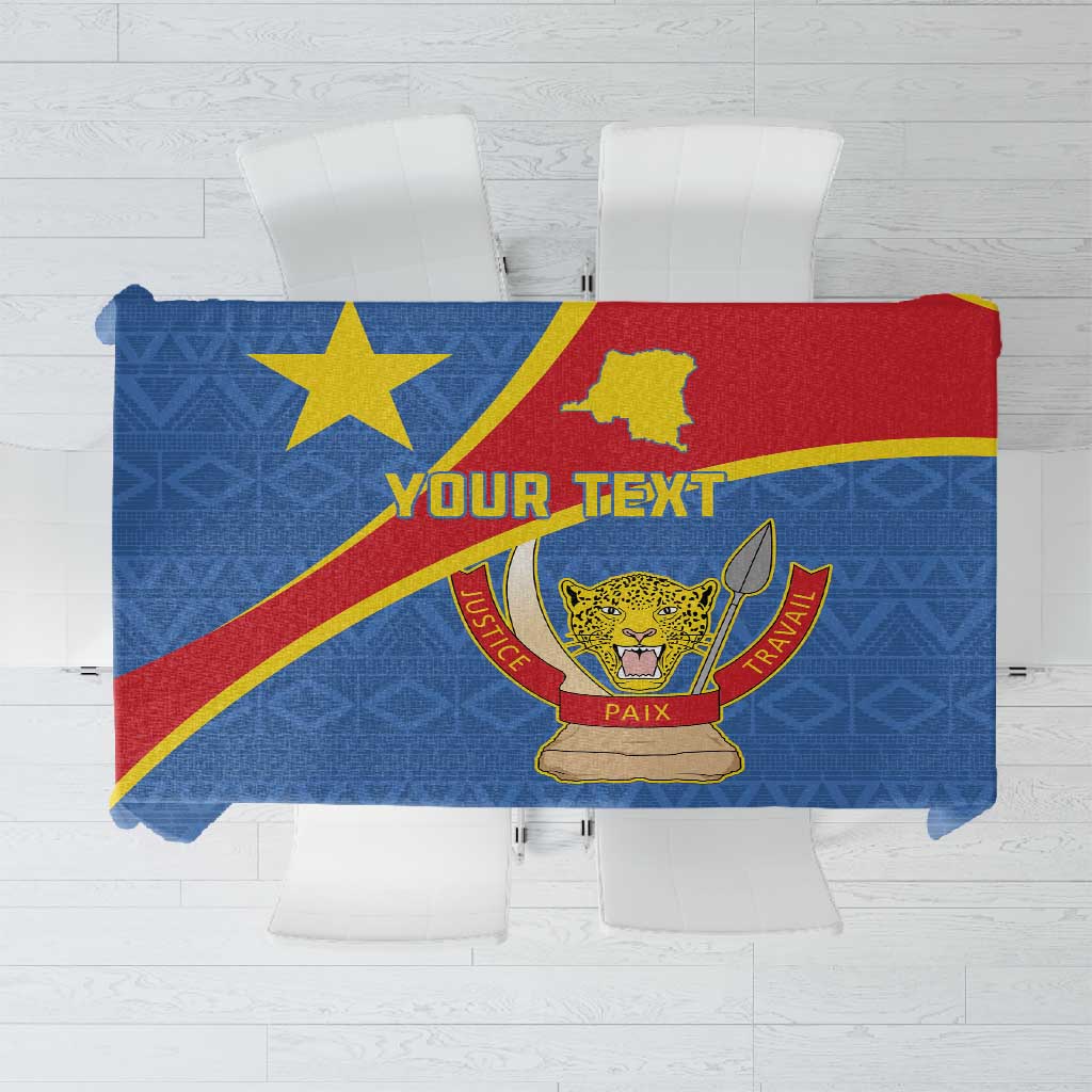 Personalised DR Congo Tablecloth Coat Of Arms With Map