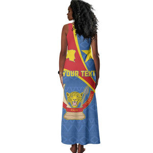 Personalised DR Congo Tank Maxi Dress Coat Of Arms With Map