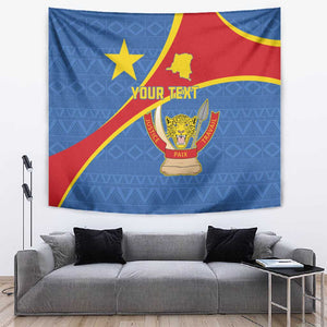 Personalised DR Congo Tapestry Coat Of Arms With Map