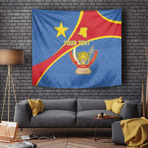 Personalised DR Congo Tapestry Coat Of Arms With Map