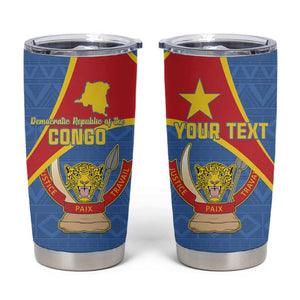 Personalised DR Congo Tumbler Cup Coat Of Arms With Map