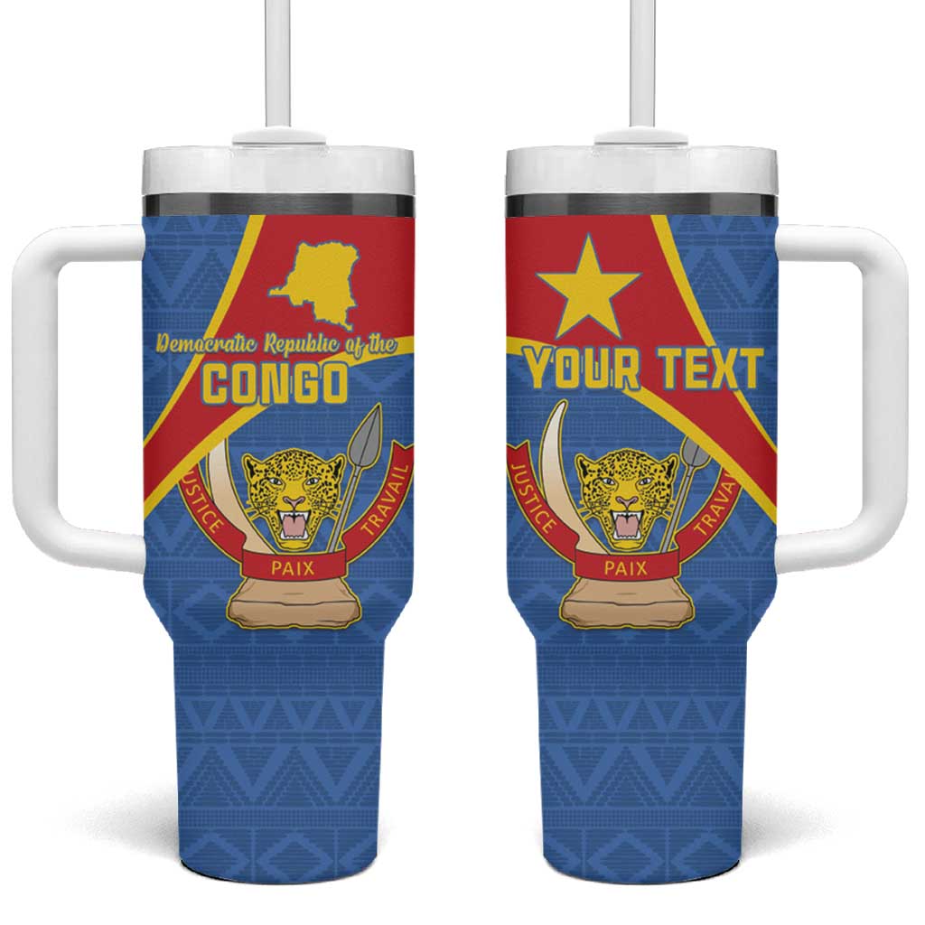 Personalised DR Congo Tumbler With Handle Coat Of Arms With Map