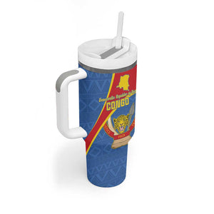 Personalised DR Congo Tumbler With Handle Coat Of Arms With Map