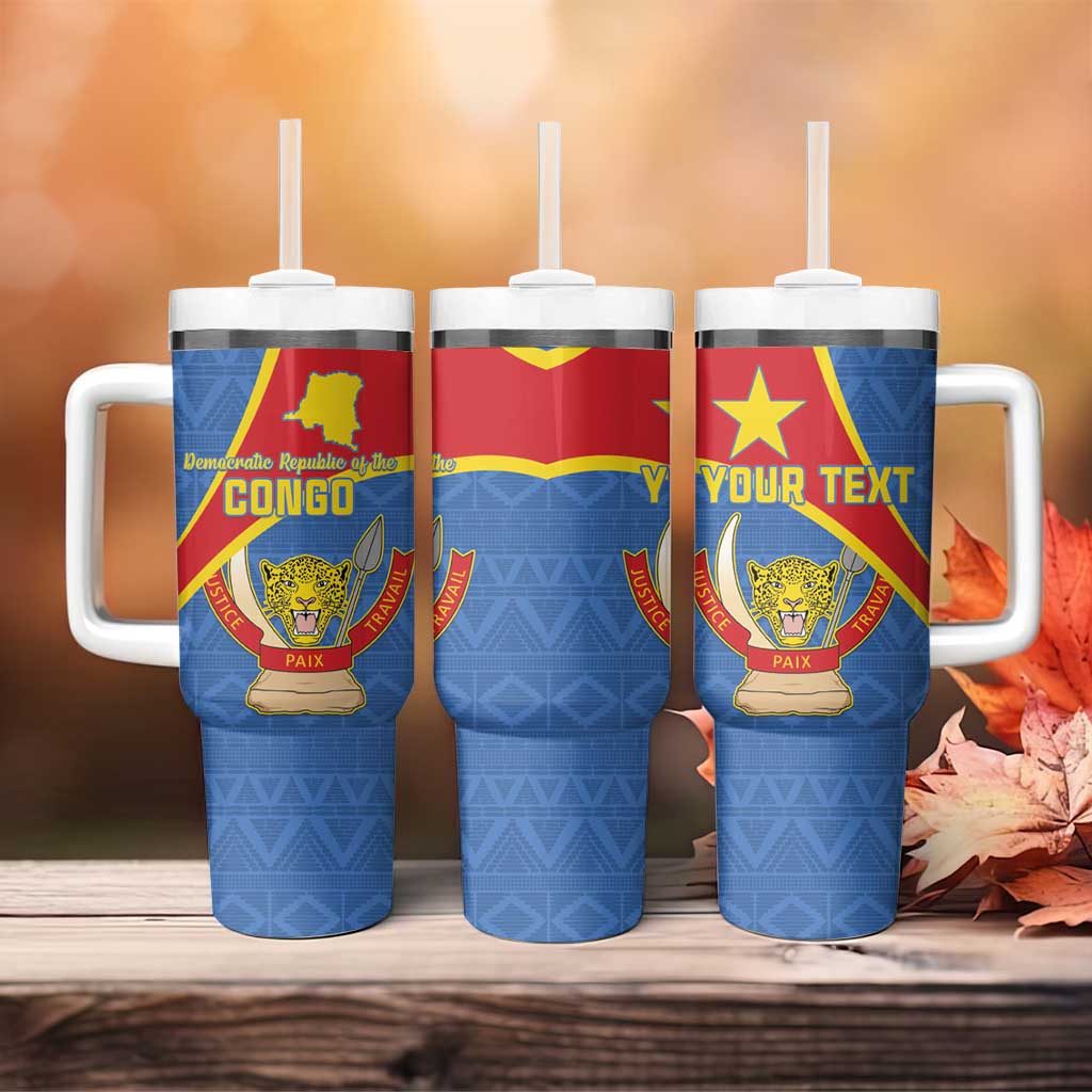 Personalised DR Congo Tumbler With Handle Coat Of Arms With Map