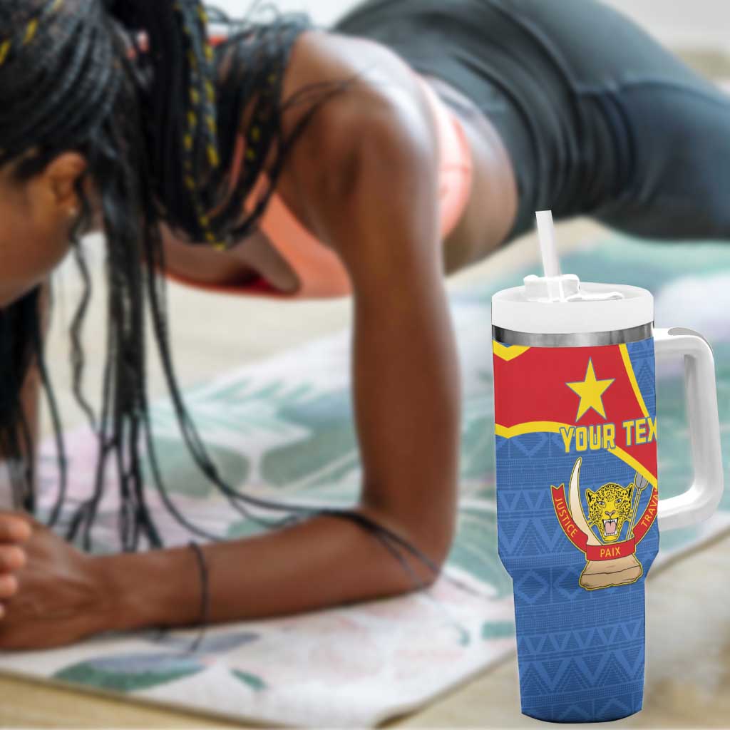 Personalised DR Congo Tumbler With Handle Coat Of Arms With Map