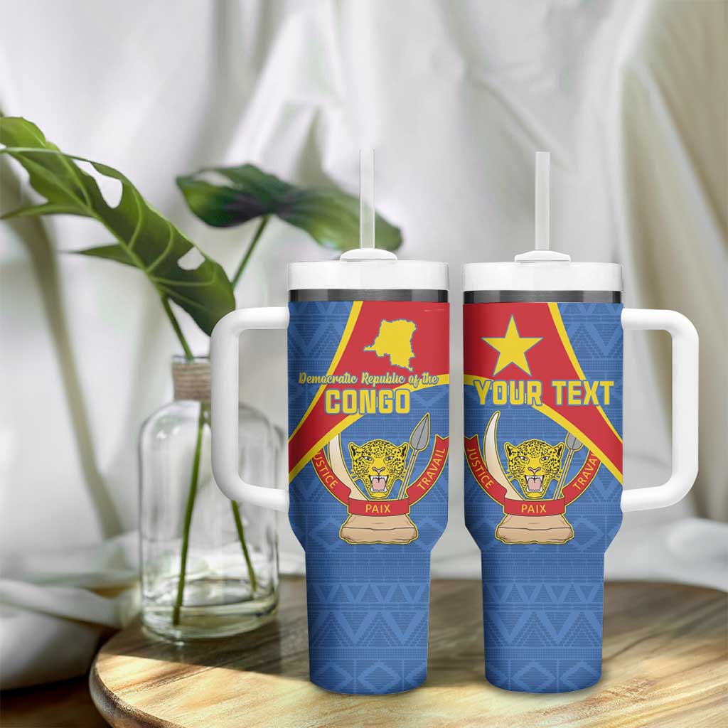 Personalised DR Congo Tumbler With Handle Coat Of Arms With Map