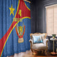 Personalised DR Congo Window Curtain Coat Of Arms With Map