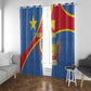Personalised DR Congo Window Curtain Coat Of Arms With Map