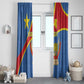 Personalised DR Congo Window Curtain Coat Of Arms With Map