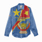 Personalised DR Congo Women Casual Shirt Coat Of Arms With Map