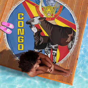 DR Congo Beach Blanket Okapi Coat Of Arms