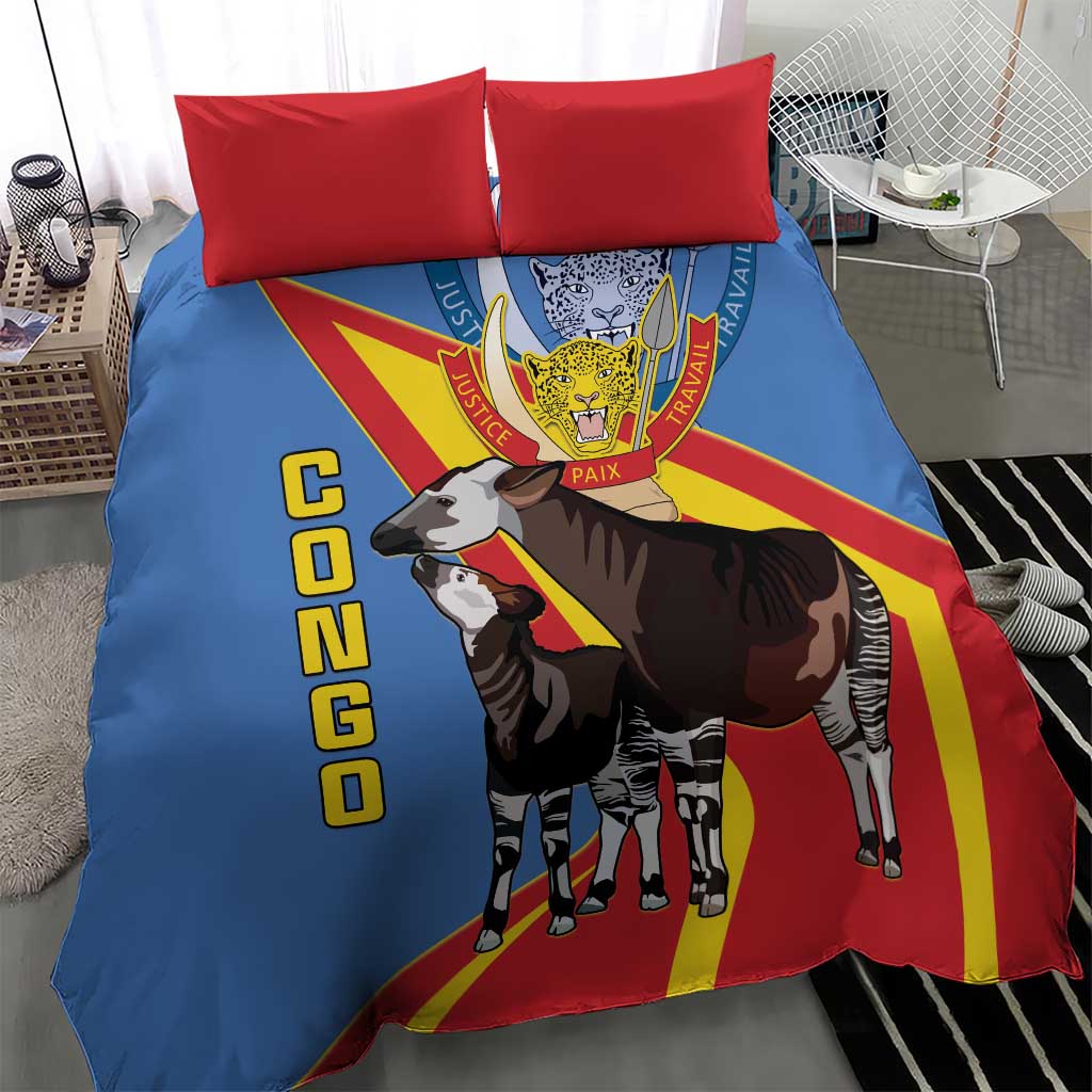 DR Congo Bedding Set Okapi Coat Of Arms