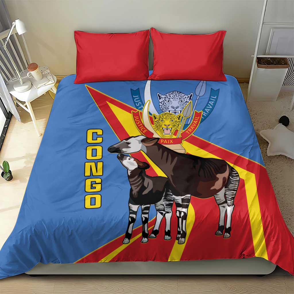 DR Congo Bedding Set Okapi Coat Of Arms