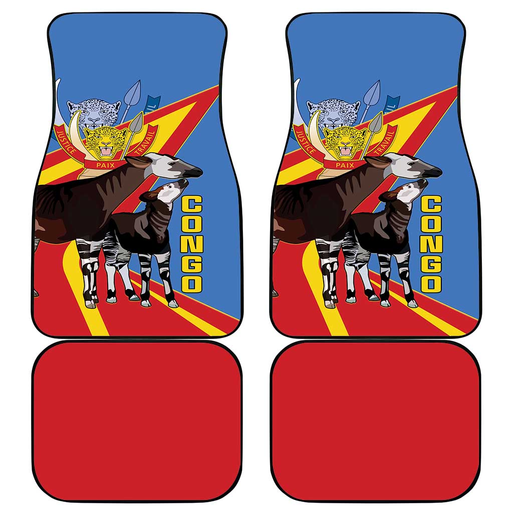 DR Congo Car Mats Okapi Coat Of Arms