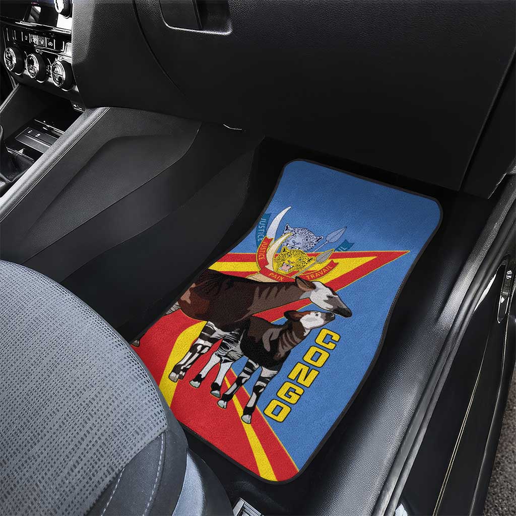 DR Congo Car Mats Okapi Coat Of Arms