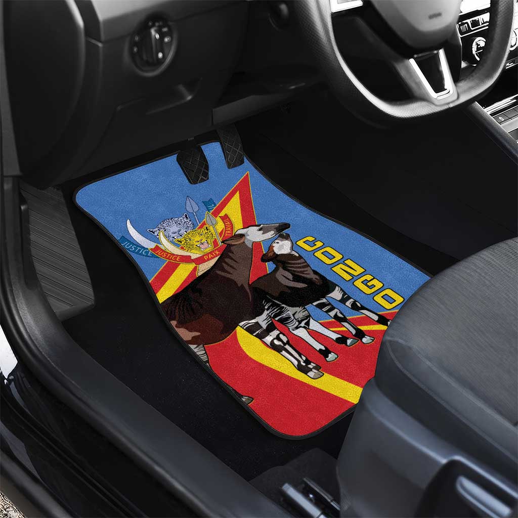 DR Congo Car Mats Okapi Coat Of Arms