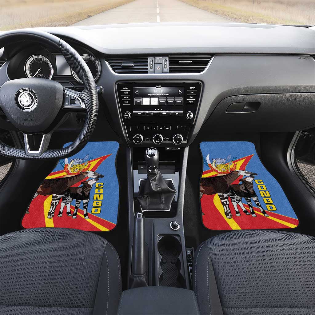 DR Congo Car Mats Okapi Coat Of Arms