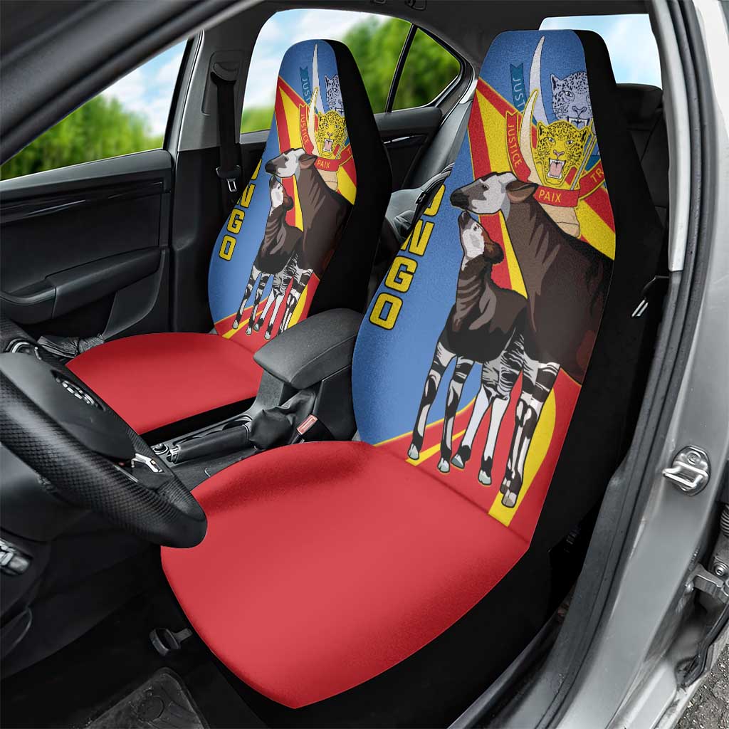 DR Congo Car Seat Cover Okapi Coat Of Arms