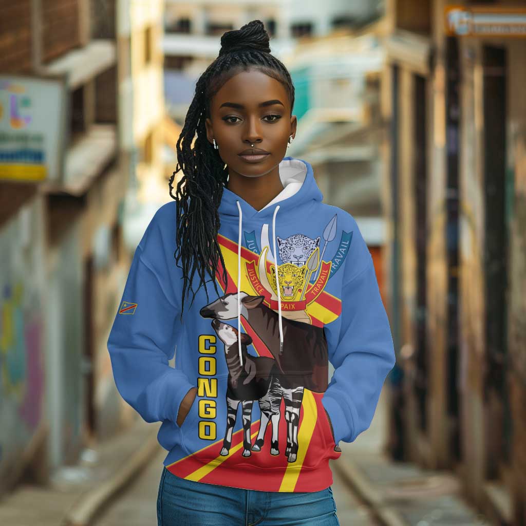 DR Congo Hoodie Okapi Coat Of Arms