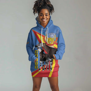 DR Congo Hoodie Dress Okapi Coat Of Arms
