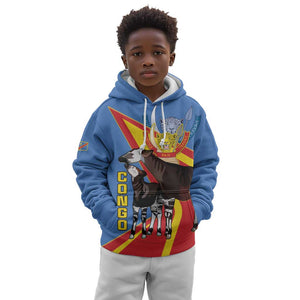 DR Congo Kid Hoodie Okapi Coat Of Arms