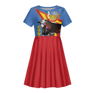 DR Congo Kid Short Sleeve Dress Okapi Coat Of Arms