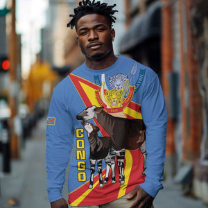 DR Congo Long Sleeve Shirt Okapi Coat Of Arms